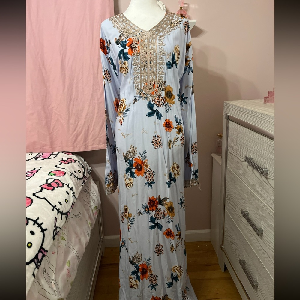 Floral Embroidered Long Sleeve Dress